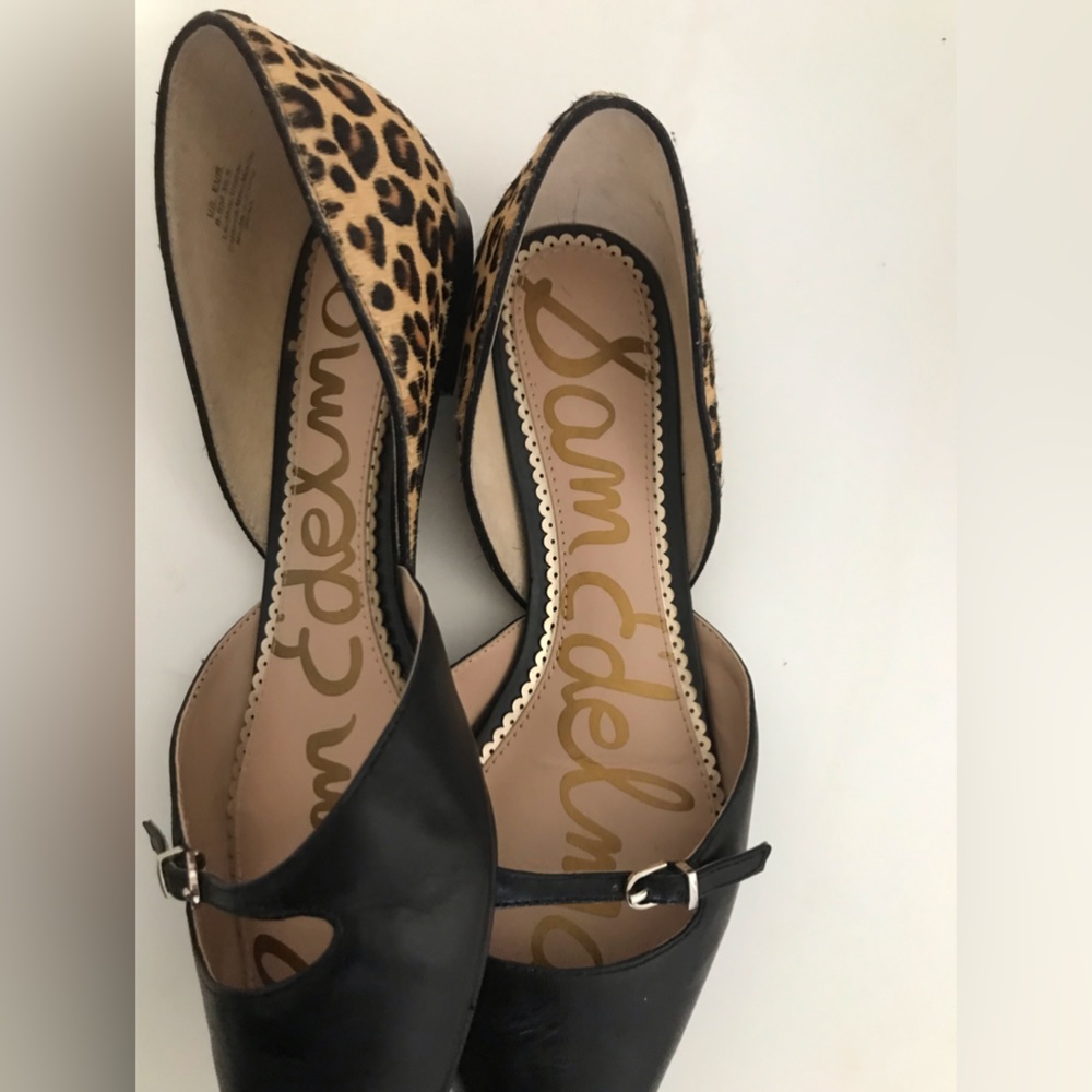 Sam Edelman cheetah/black flats size 8 1/2